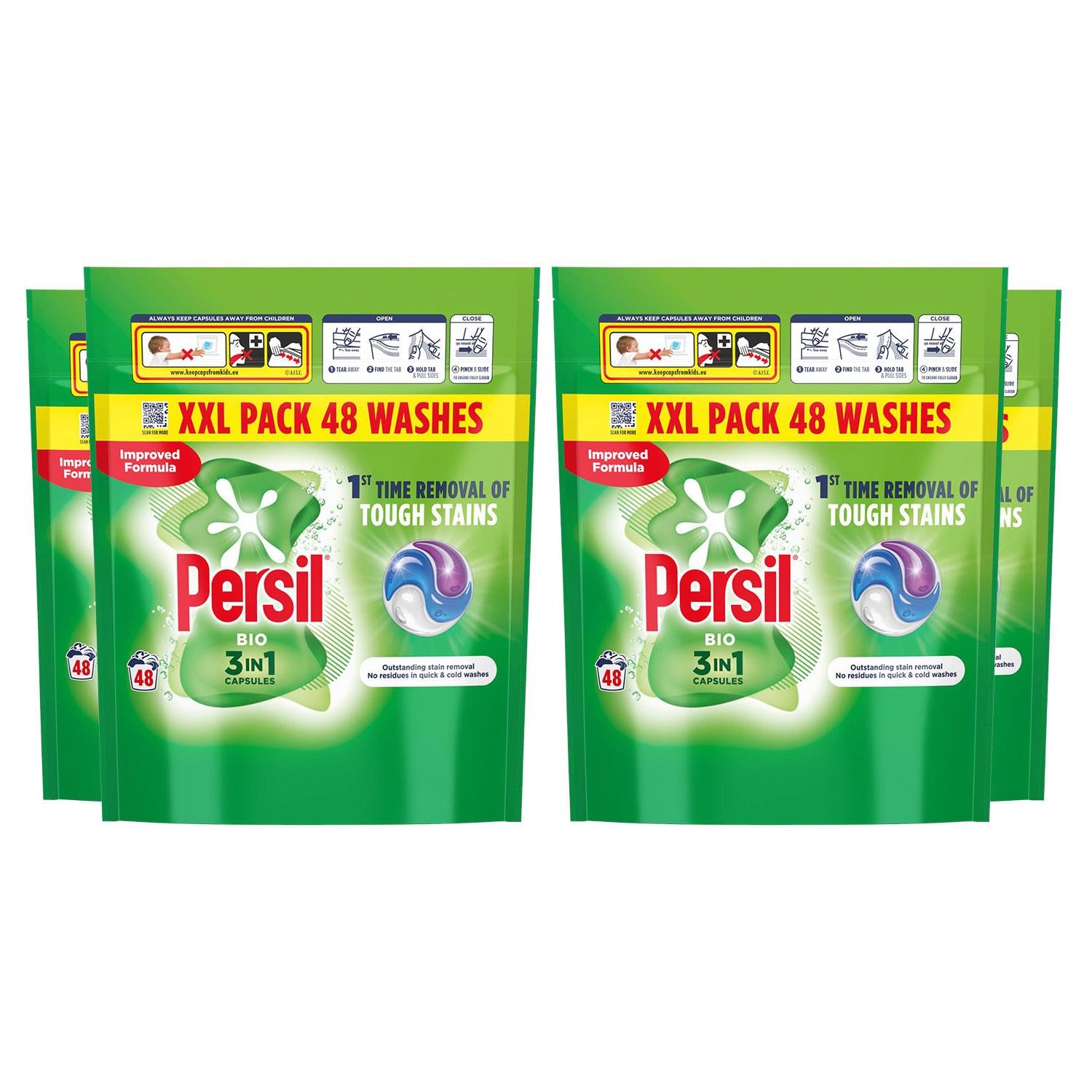Xxl 3 In 1 Washing Capsules Bio With Lasting Freshness 48 Washes | Set-of-4