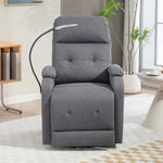 Linen Fabric Electric Recliner Chair With Remote Control | Grey