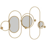 Metal Wall Art With Mirrors Coat Hooks Decorative Mirror