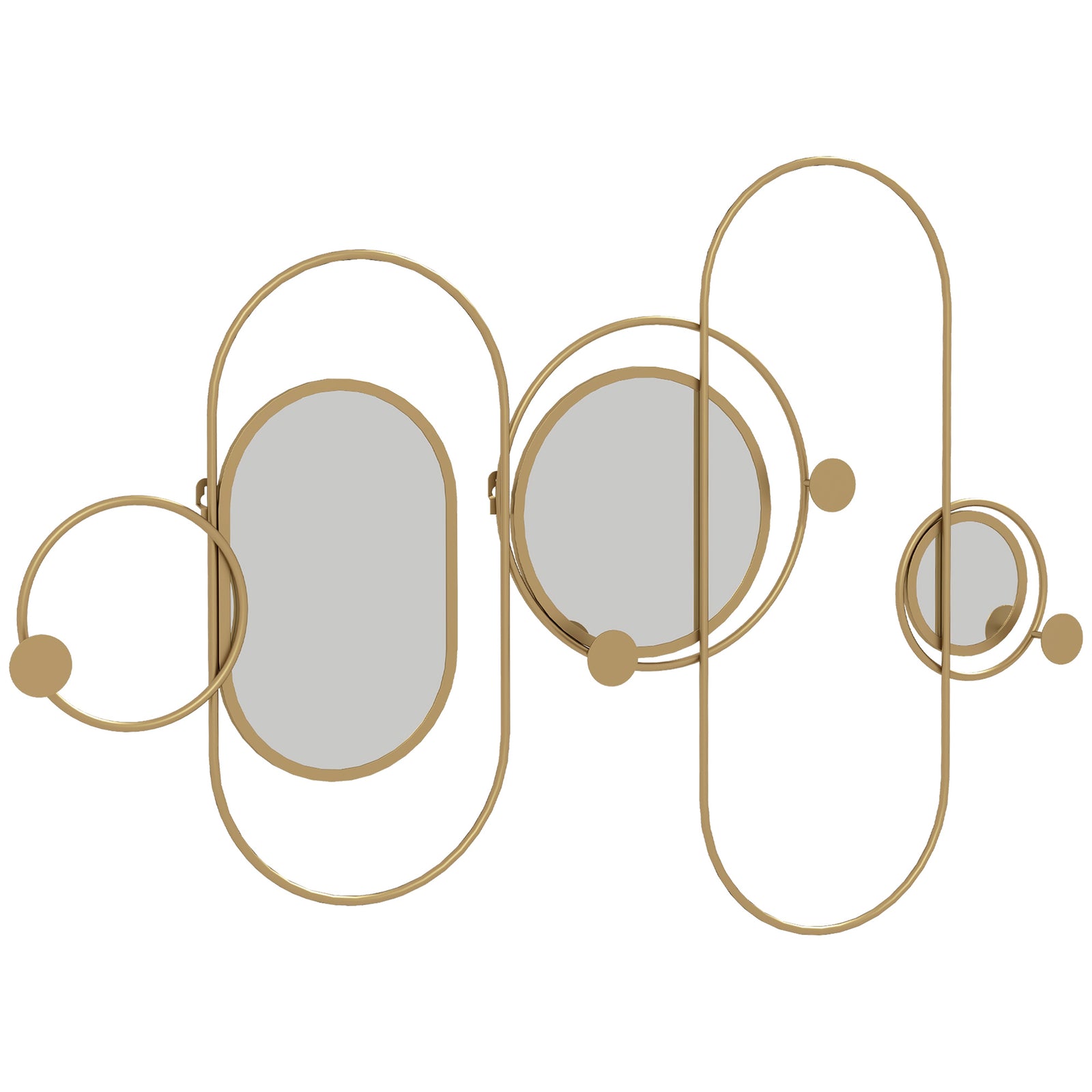Metal Wall Art With Mirrors Coat Hooks Decorative Mirror