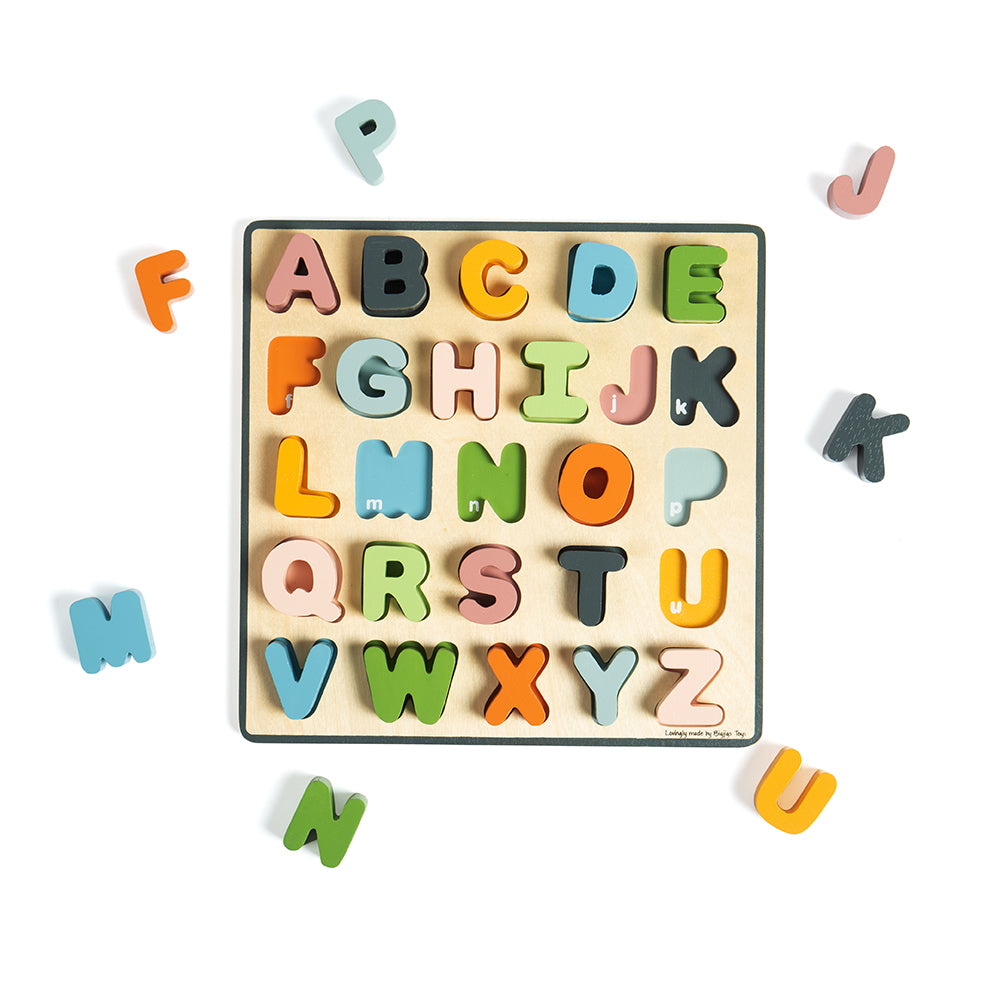 Wooden Uppercase Abc Puzzle, Educational Toys