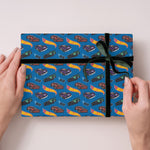 Hot Wheels Gift Wrap, 2 Sheet 2 Tag, Official Product