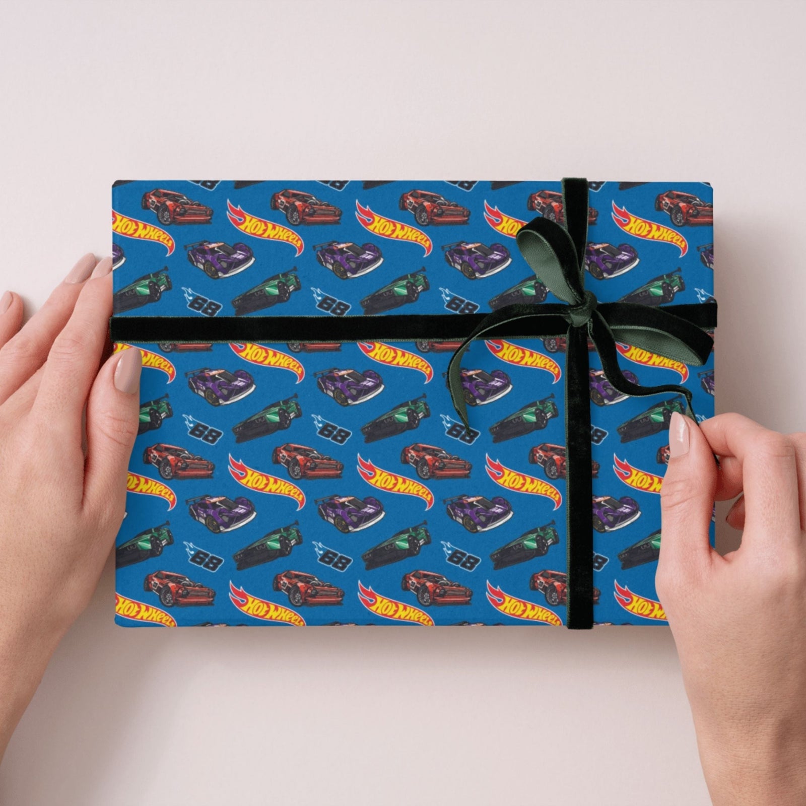 Hot Wheels Gift Wrap, 2 Sheet 2 Tag, Official Product