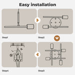 Emitto Semi Flush Mount Ceiling Light Fixture 4 Light E27 Socket