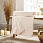 Snuggle Touch Solid Colour Fleece Throw – 140x180cm – Super Soft Plain Blanket | 140cm x 180cm | Ivory