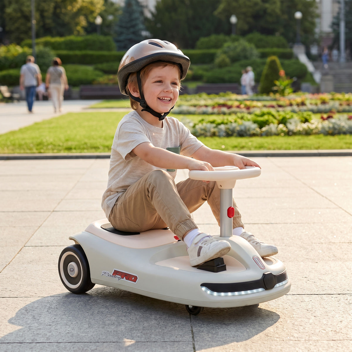 12v Electric Wiggle Car With Pedal, 2 Speeds, Soft Start | White