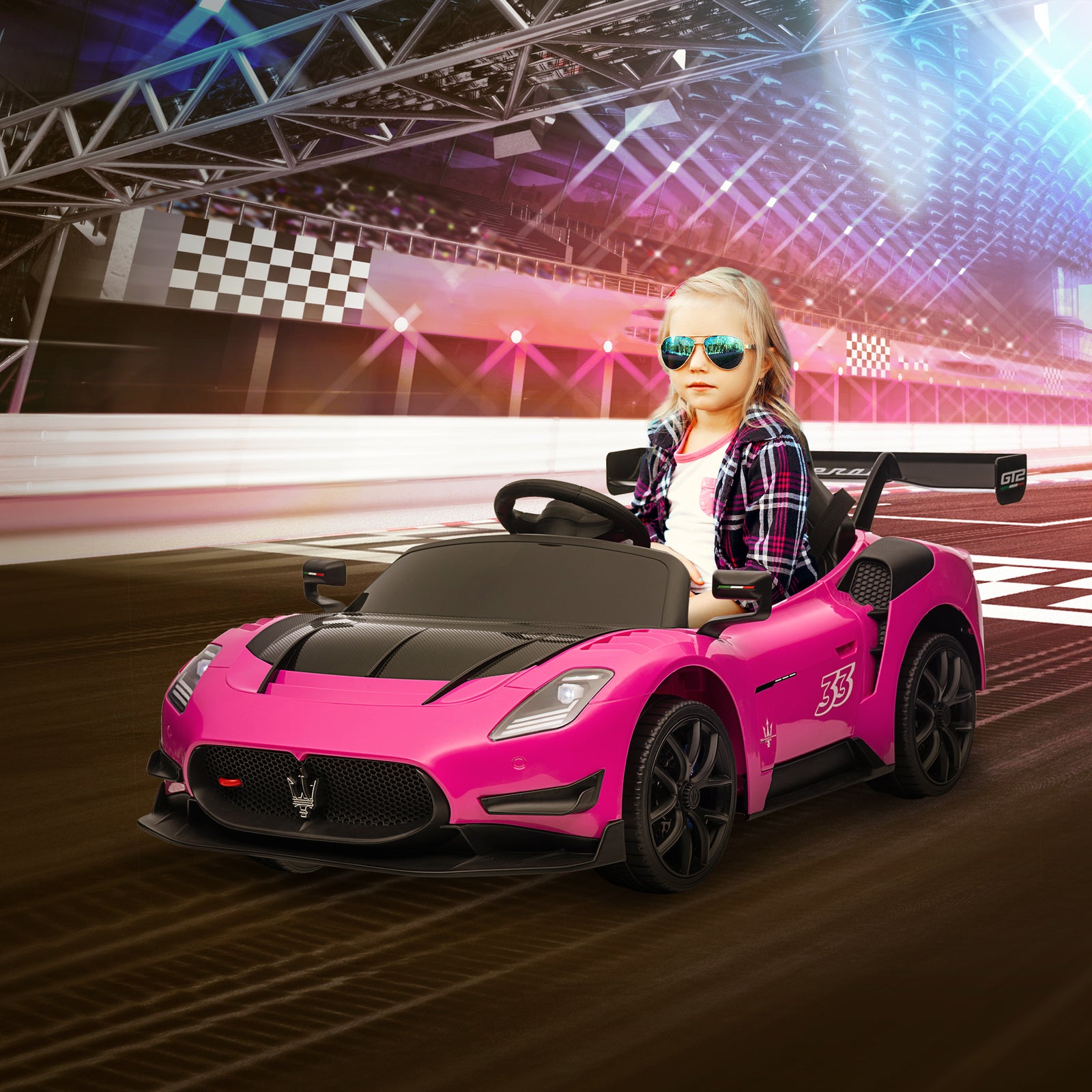 Maserati Gt2 Licensed 12v Electric Ride On Car W/ Remote | Pink