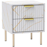 Bedside Table Bedside Cabinet With 2 Drawers For Bedroom | One Size | White