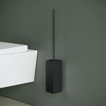 Toilet Brush, Black Matt, Wall-mounted. Collection Metric