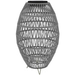 Rattan Solar Lamp, Auto On/off Garden Lantern | Gray