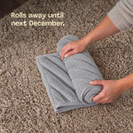 Round Faux Fur Christmas Tree Skirt With Velcro Closure | Grey