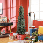 5/6/7ft Artificial Pencil Christmas Tree Realistic Green/White | 6ft | Green