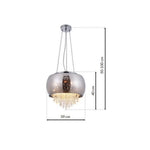 Starlight Pendant Lamp 3xe14 A Stunning Hand Made Lamp 39cm Glass Shade Housing Chrome Fitments And Gorgeous Crystals