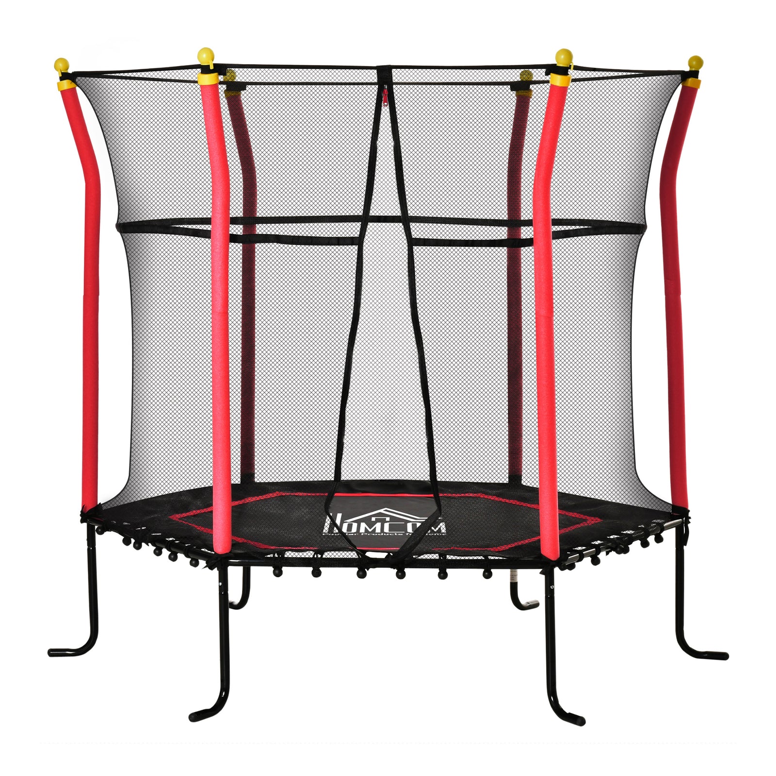 5.2ft Kids Trampoline With Enclosure Indoor Outdoor For 3-10 Years | Red