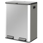 2x30l Kitchen Bin, Stainless Steel Recycling Bin | Silver
