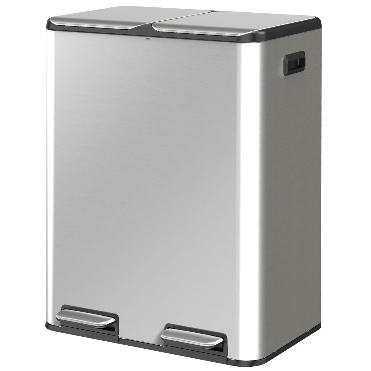 2x30l Kitchen Bin, Stainless Steel Recycling Bin | Silver