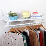 Wall Mounted Metal Clothes Garment Shop Display Rack With Shelf