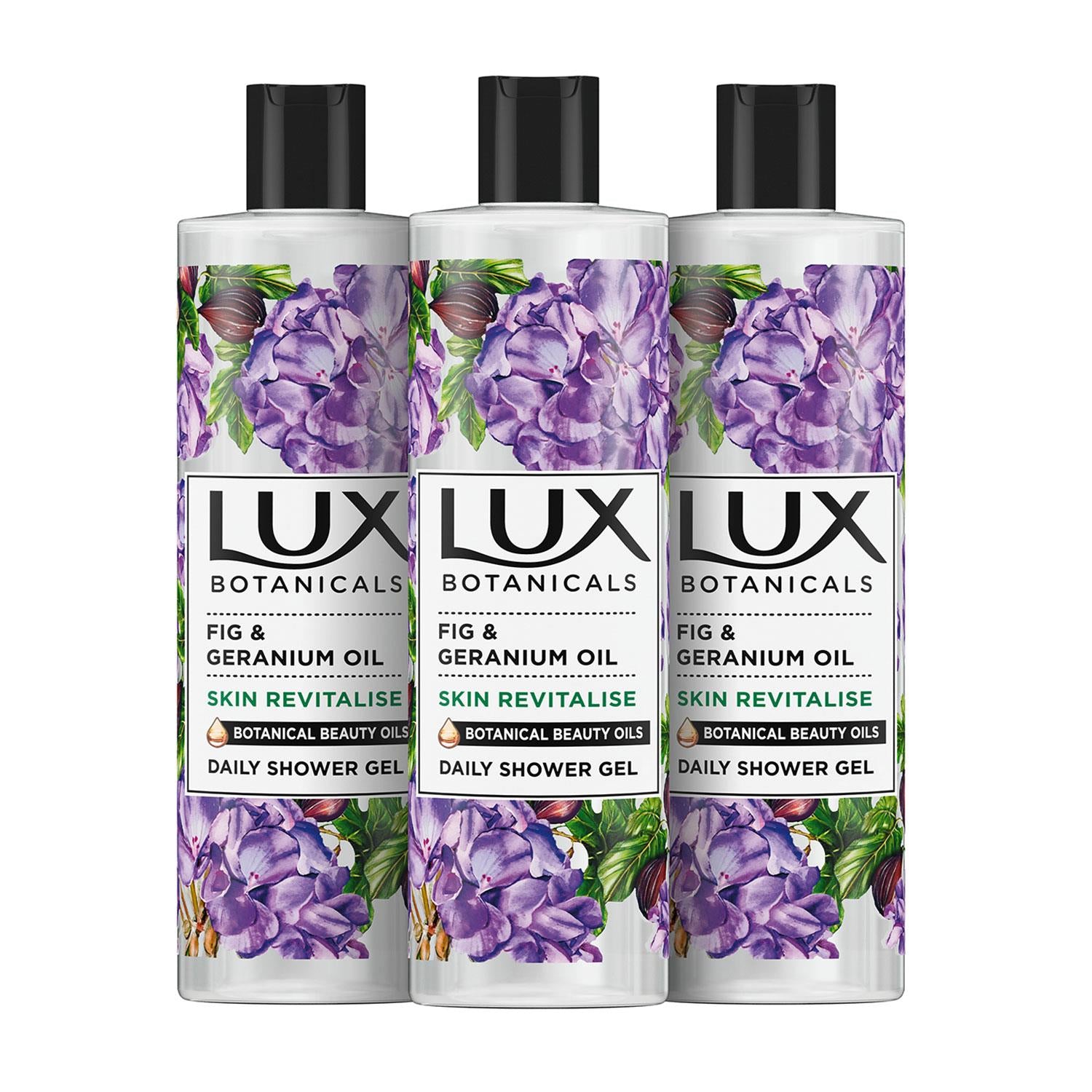 Daily Shower Gel Fig & Geranium Oil Skin Revitalise, 3x 500ml
