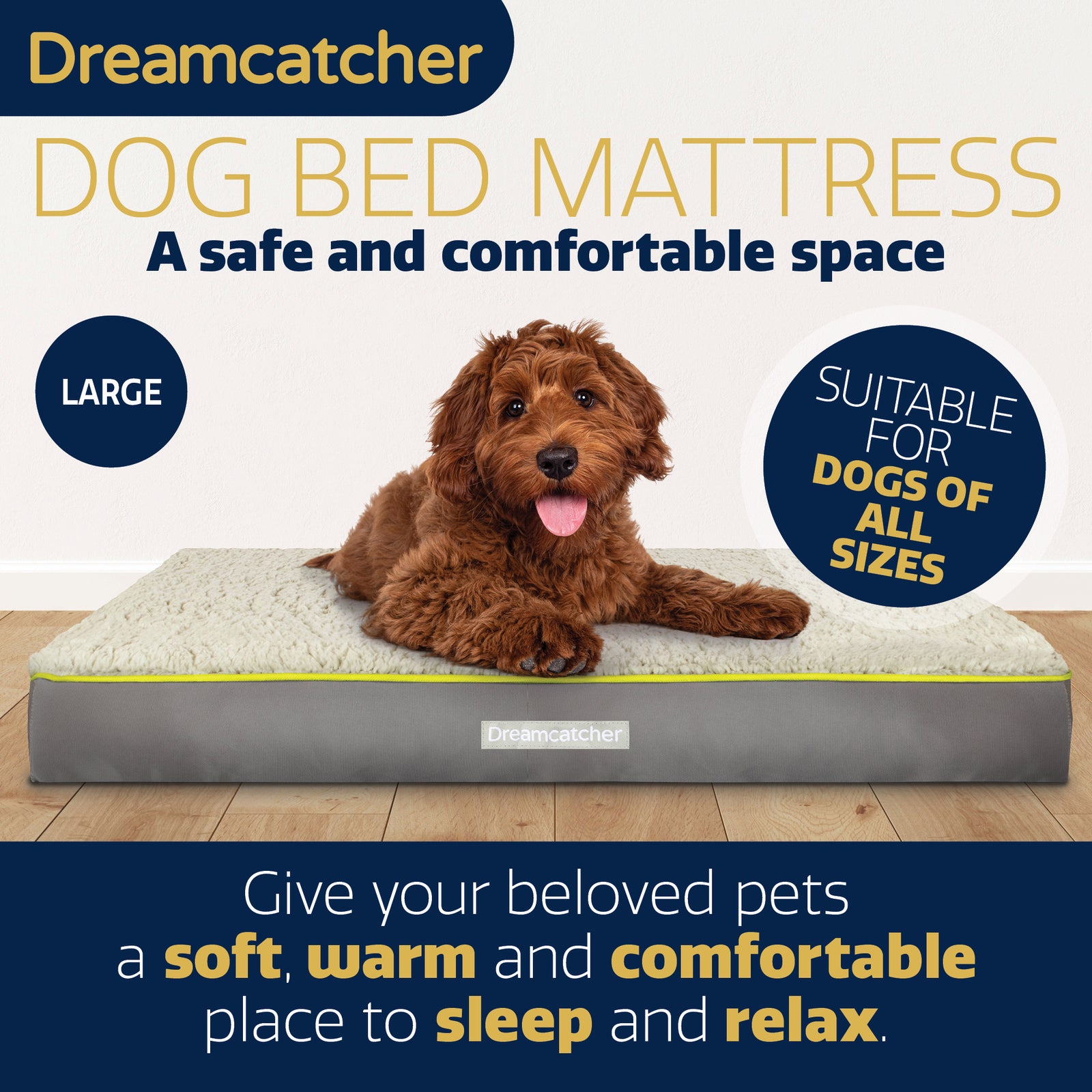 Grey Small To Xxl Dog Beds Orthopaedic Extra Large Flat Crate Pet Mattress, Removable Washable Cover | 89cm | Grey