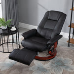 Ergonomic Office Recliner Chair Pu Leather Armchair Lounger | One Size | Black