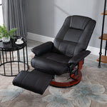 Manual Recliner Swivel Reclining Chair With Footrest Armrests | Black