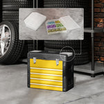 4 Drawers Large Tool Box, Steel Toolbox With Handle | Yellow