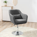 Stylish Retro Linen Swivel Tub Chair Steel Frame Cushion | One Size | Dark Gray