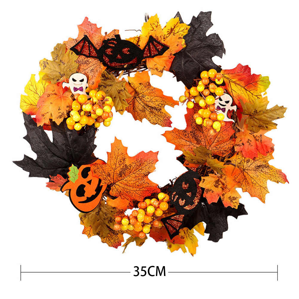Realistic Halloween Decoration Wreath With Led Lights