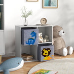 Toy Organiser With Two Non-woven Fabric Drawers For Bedroom - White