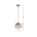 Luna Pendant 21cm 1xe14 Designer Light Crafted From A Chrome Fitting And Glass Shades With Suspended Crystals