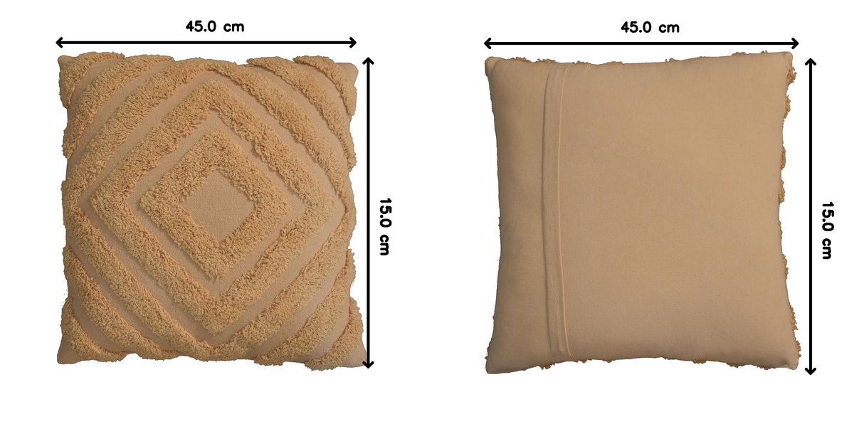 Diamond Cushion Set | Set of 2 | Mustard