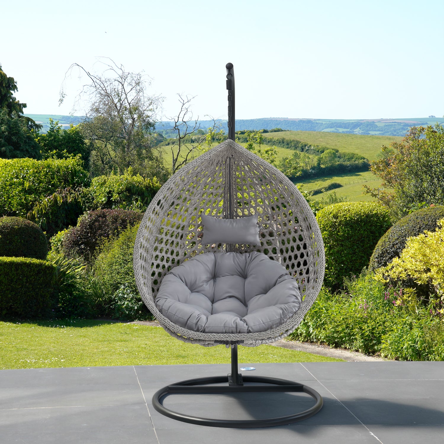 Abingdon Hanging Swing Single Egg Pod Chair | Light Grey