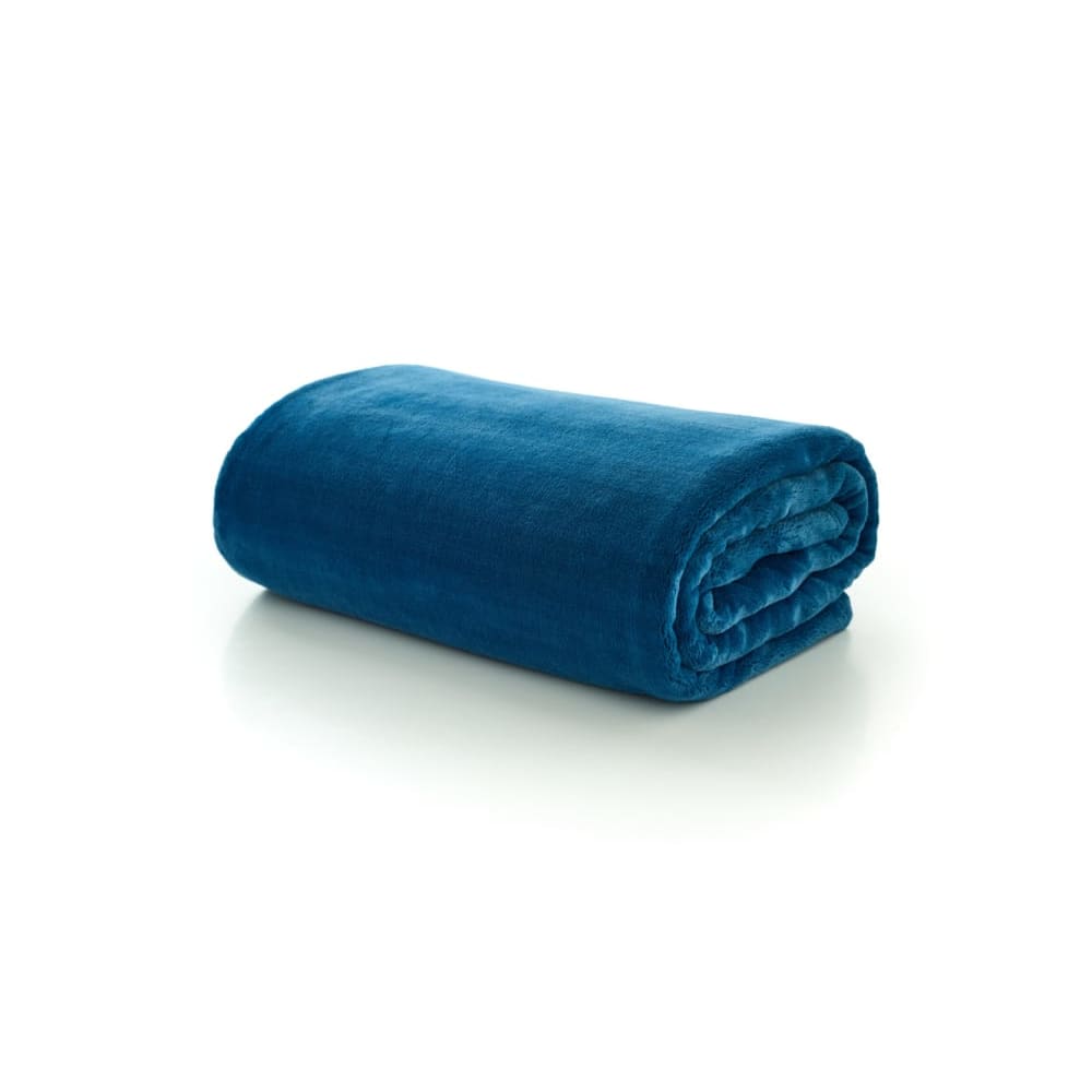 Coco Touch Flannel Throw – Luxury 140x180cm Ultra Soft Blanket | 140cm x 180cm | Blue