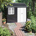 8.3 X 5.4ft Durable Metal Storage Shed With Lockable Double Doors Apex Roof Garden Shed