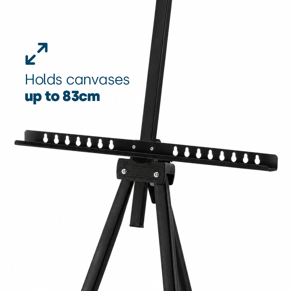 Telescopic Artist Easel Adjustable Painting Tripod With Carry Bag Black