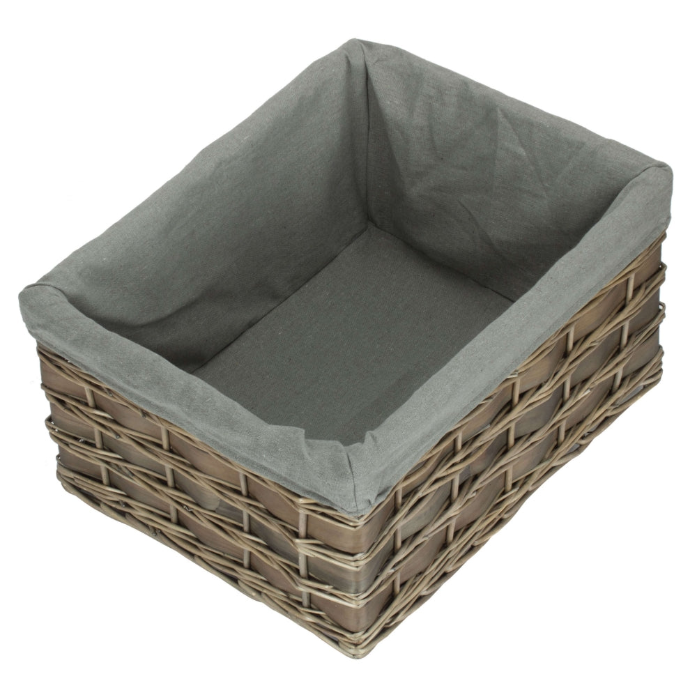 Grey Scandi Storage Basket With Grey Lining | Extra Large | Gray