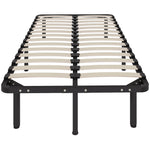 HOMCOM 3ft Single Bed Frame, Metal Platform Bed Frame With 2 X 14 Wood Slats