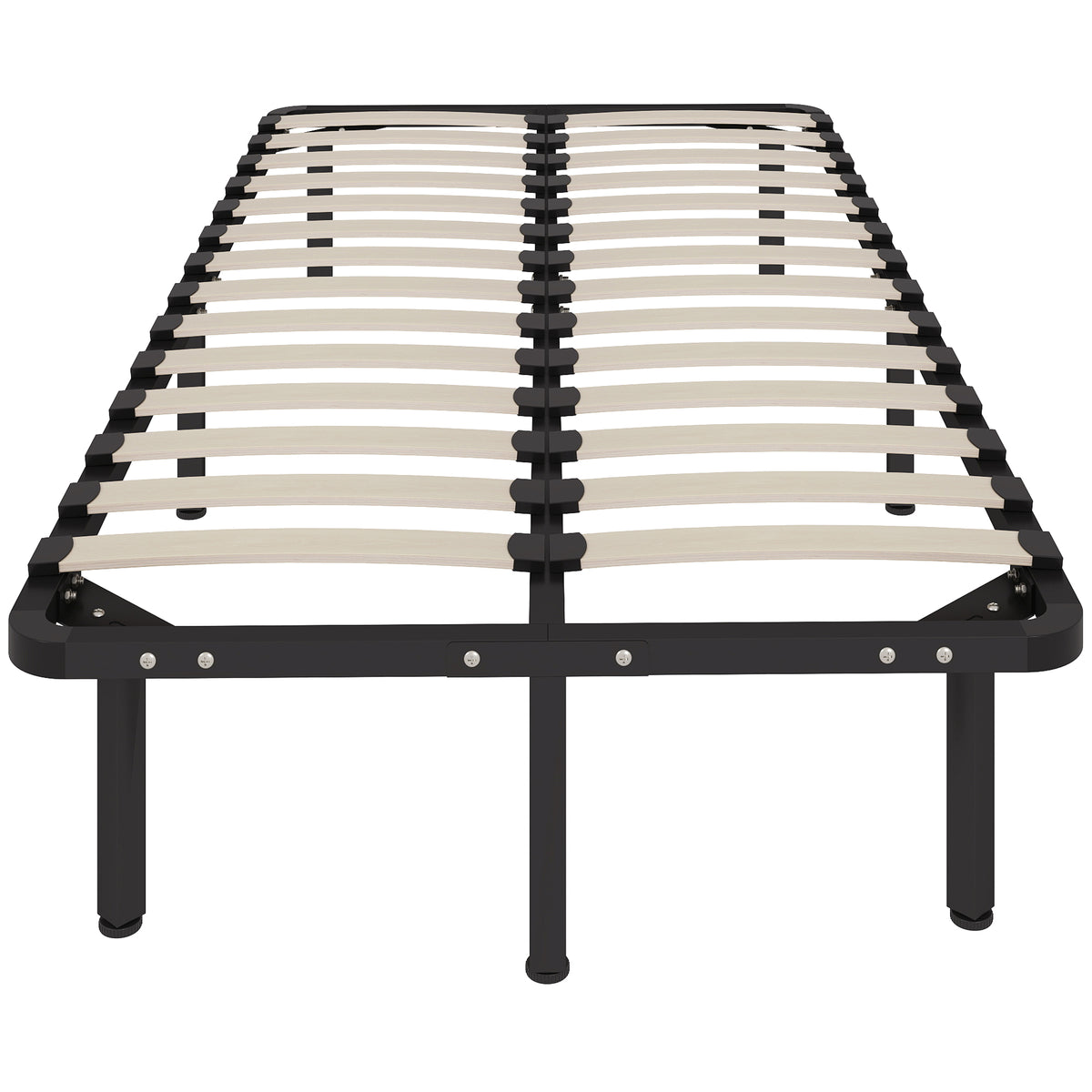 HOMCOM 3ft Single Bed Frame, Metal Platform Bed Frame With 2 X 14 Wood Slats