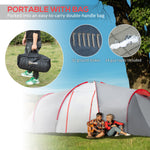 4-6 Man Tunnel Tent, Camping Tent W/ Bedroom, Living Area | Gray