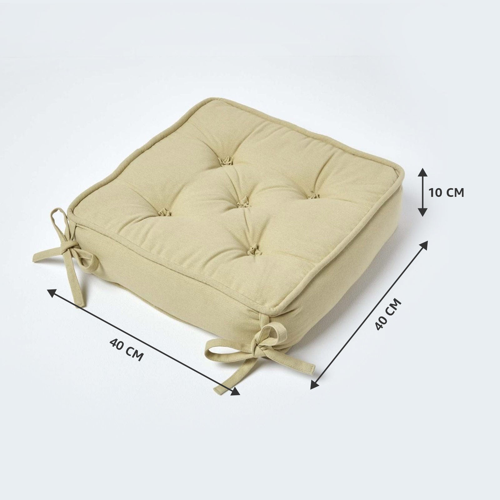 Cotton Dining Chair Booster Cushion | 40cm x 40cm | Sage Green