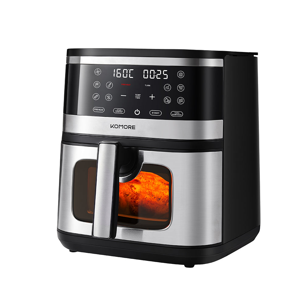 8l Digital Air Fryer With 10 Cooking Modes, 1700w Rapid Hot Air Circulation, Viewing Window, Quiet Operation, Non-stick Basket, And Overheat Protection
