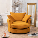 Havana Velvet Swivel Base Cuddle Chair | Orange