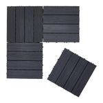 11pcs Interlocking Wpc Deck Tiles, 30x30cm Outdoor Wood-plastic Composite Patio Flooring, Slip-resistant Garden Balcony Tiles | Blue & Grey