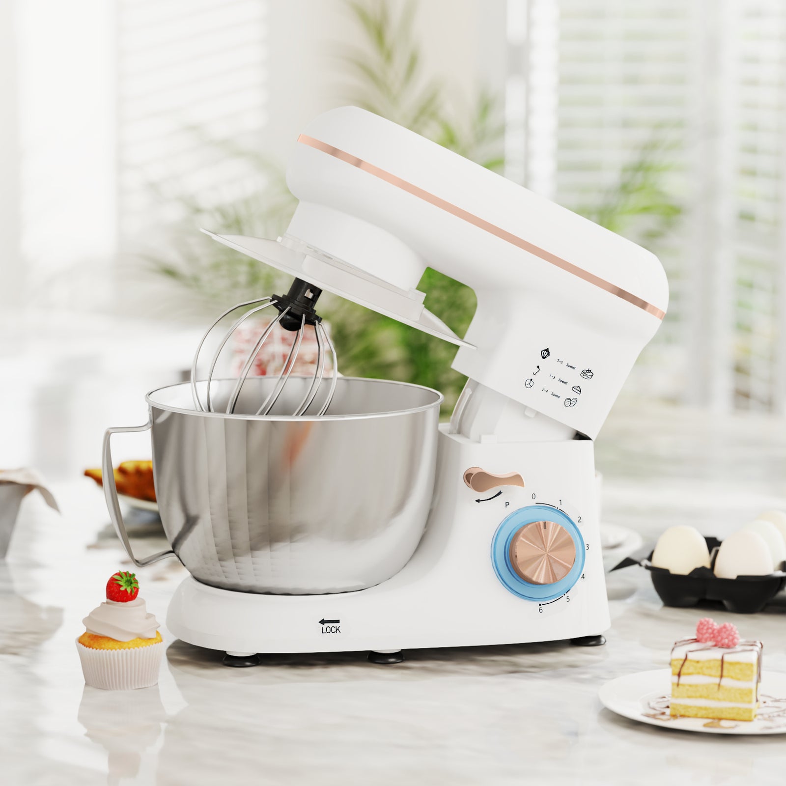 Electric Stand Mixer 4.5l Food Mixer With Dough Hook | White