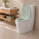 Toilet Seat Soft Close D Shape, Premium Thermoplastic, Quick Release, Top & Bottom Fixings | Sage Green