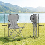 Camping Chair Set Of 2 Portable Folding | Grey
