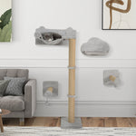 4 Piece Cat Shelves W/ Scratching Post, Steps, Jumping Platform