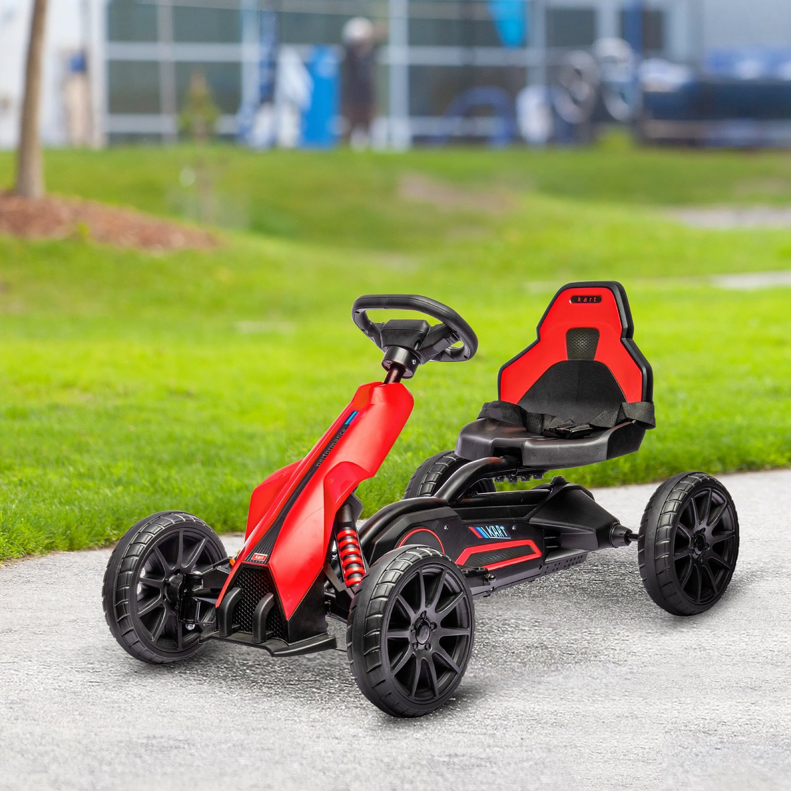 12v Electric Go Kart W/ Forward Reversing 2 Speeds For 3-8 Yrs | Red