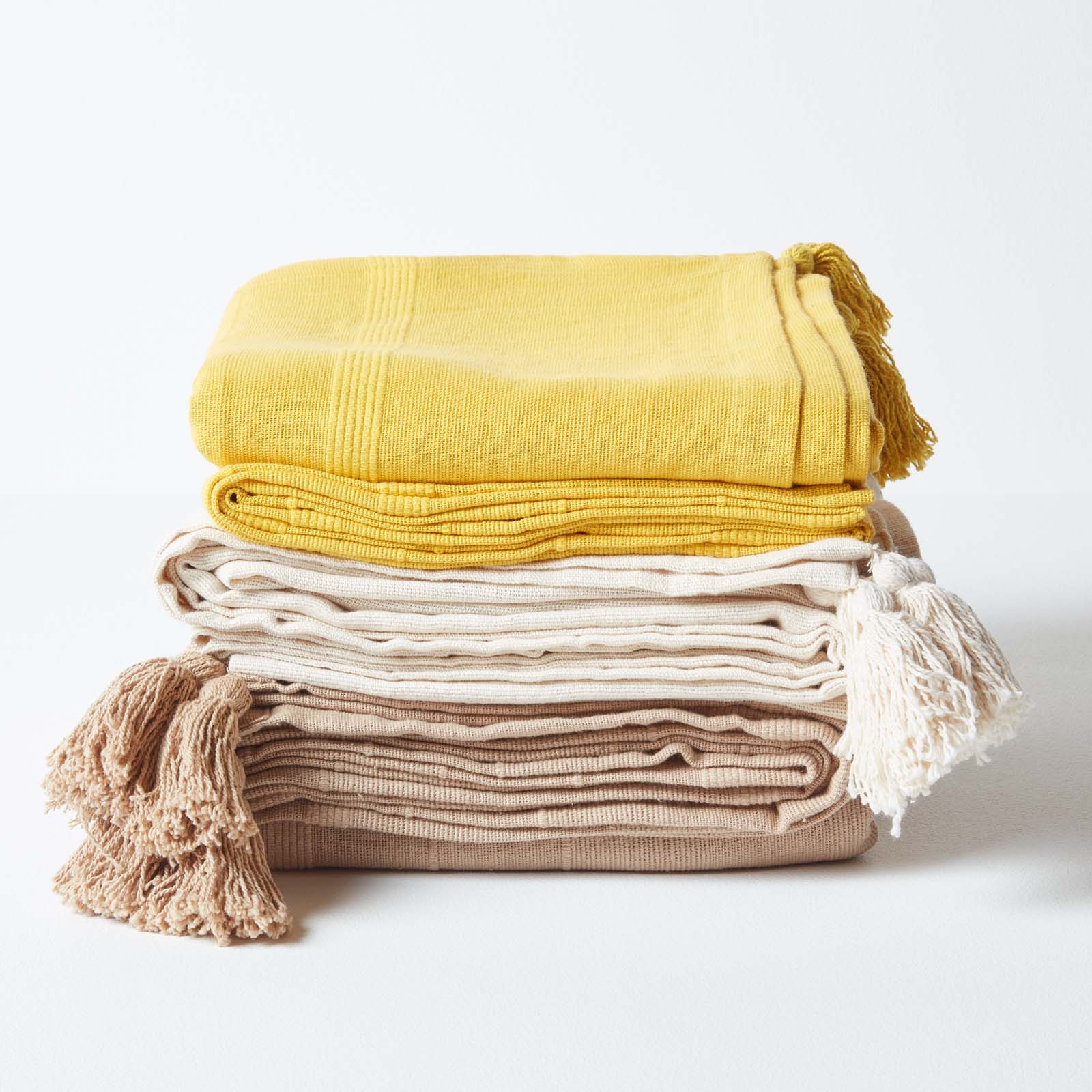 Cotton Rajput Ribbed Throw | 255cm x 360cm | Tangerine