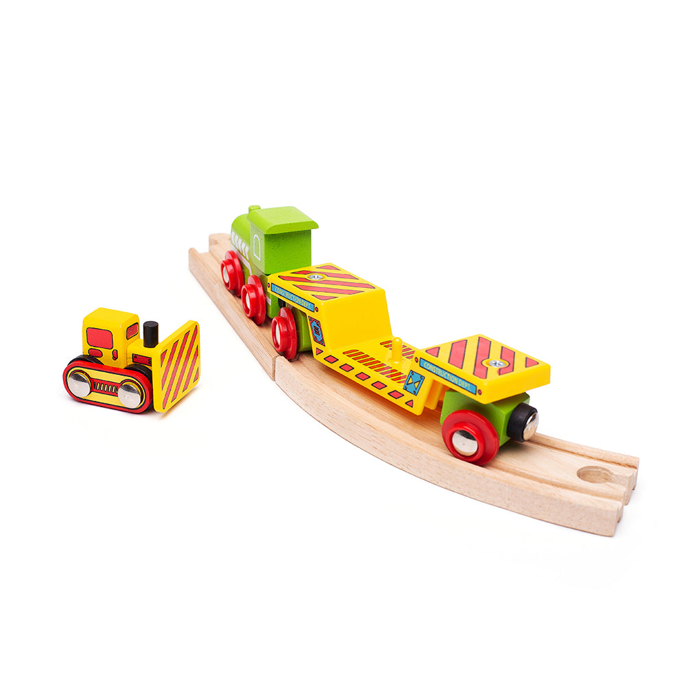 Bulldozer Low Loader for Wooden Train Set